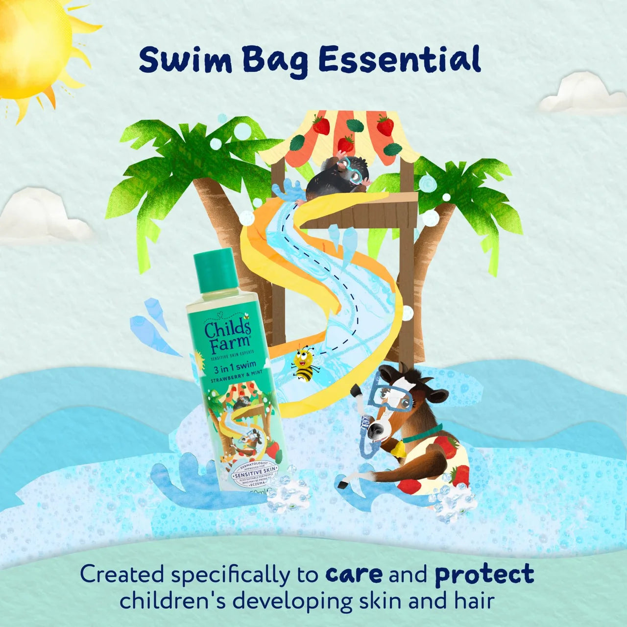 Childs Farm 3 in 1 Swim, Strawberry & Mint 250ml