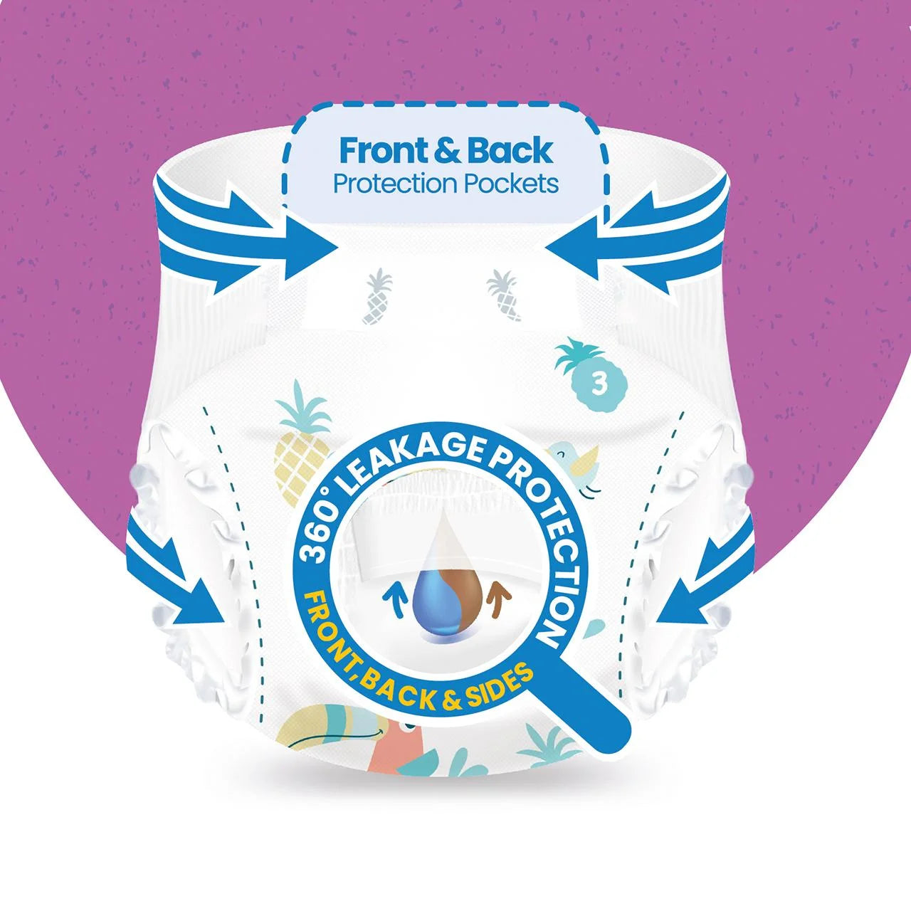 Ocado Kiddo Ultra-Dry Nappies Size 3 (4-9kg) 56 per pack