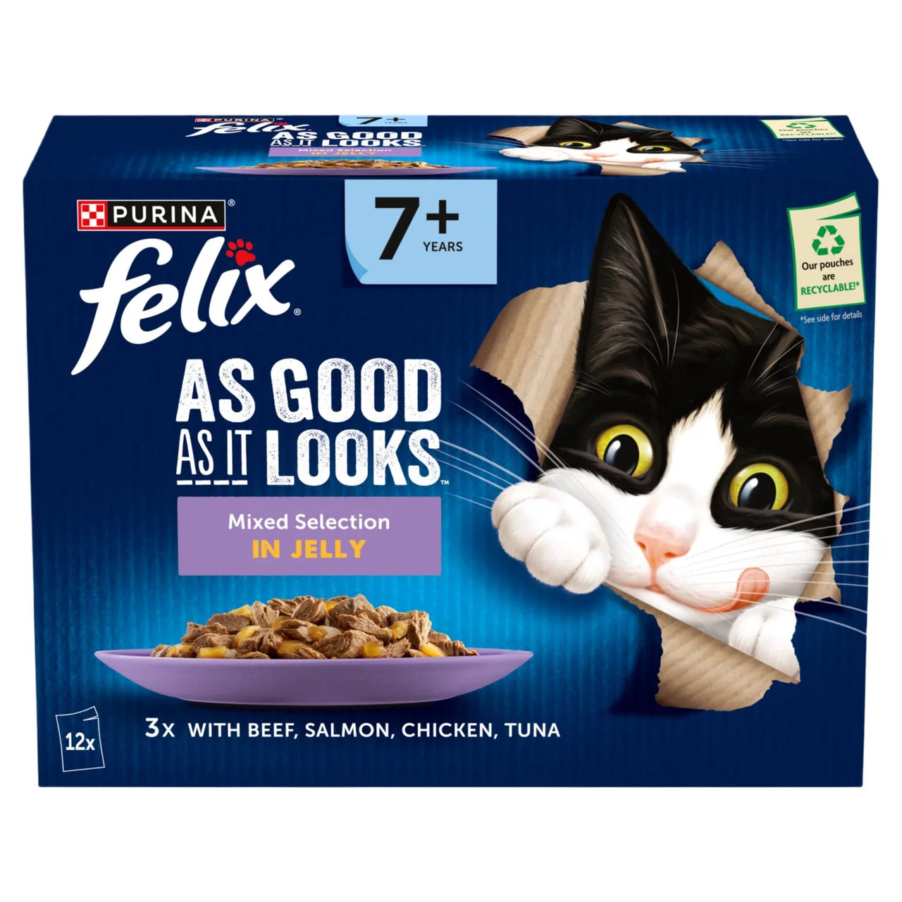 Felix As Good As it Looks Senior 7+ Mixed in Jelly Wet Cat Food 12 x 85g