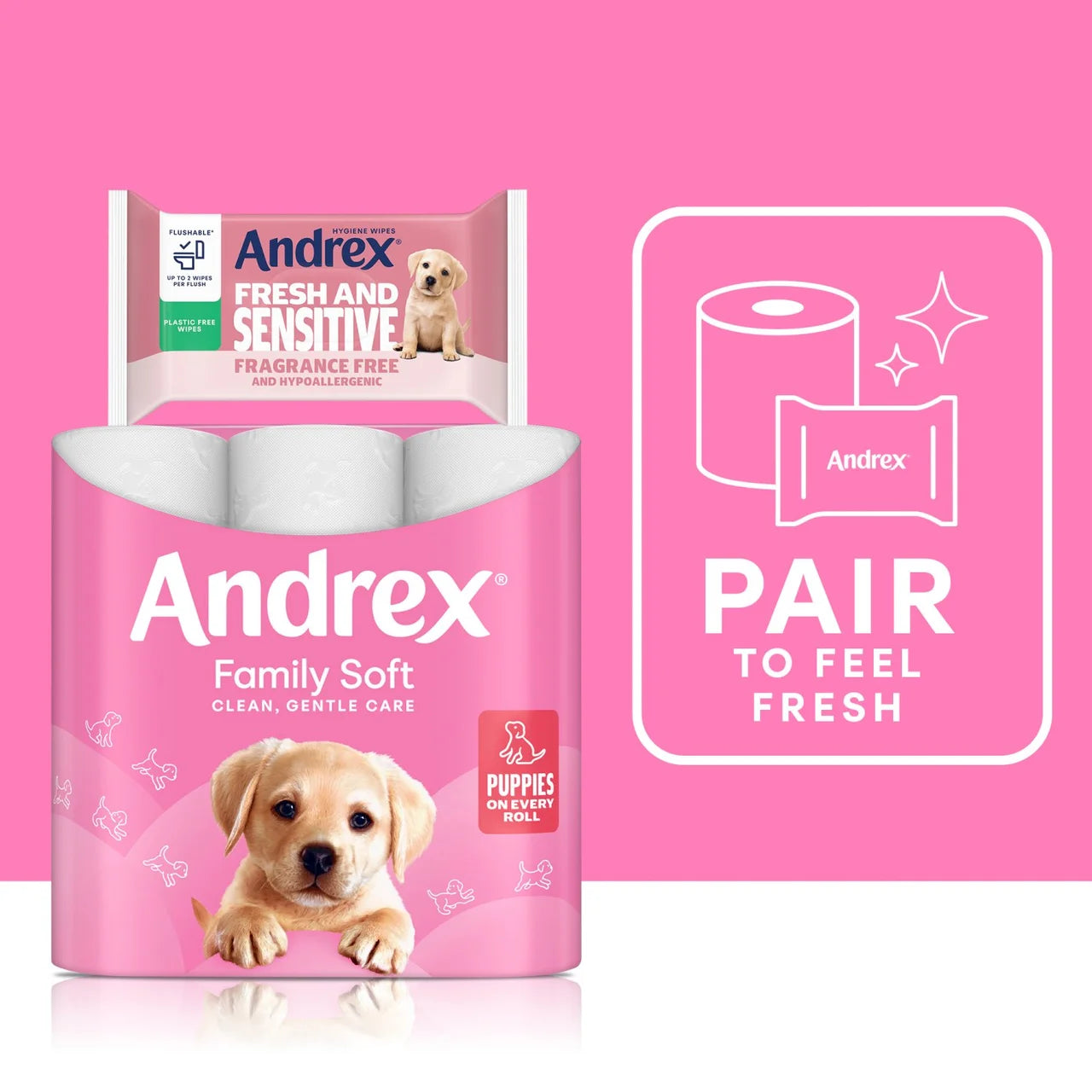 Andrex Hygiene Wipes Fresh and Sensitive 4 x 30 per pack