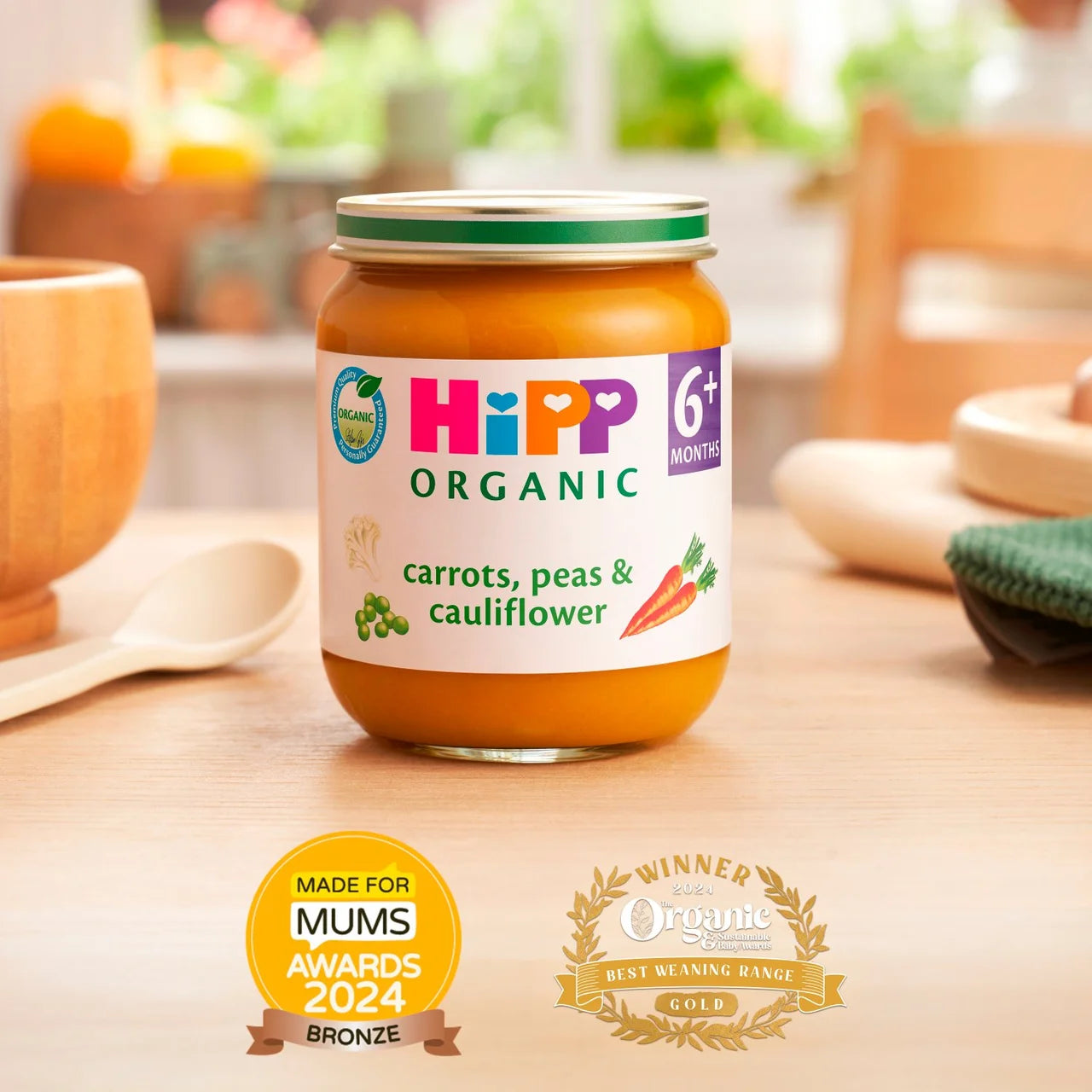 HiPP Organic Carrots, Peas & Cauliflower Baby Food Jar 6+ Months 125g