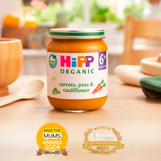 HiPP Organic Carrots, Peas & Cauliflower Baby Food Jar 6+ Months 125g