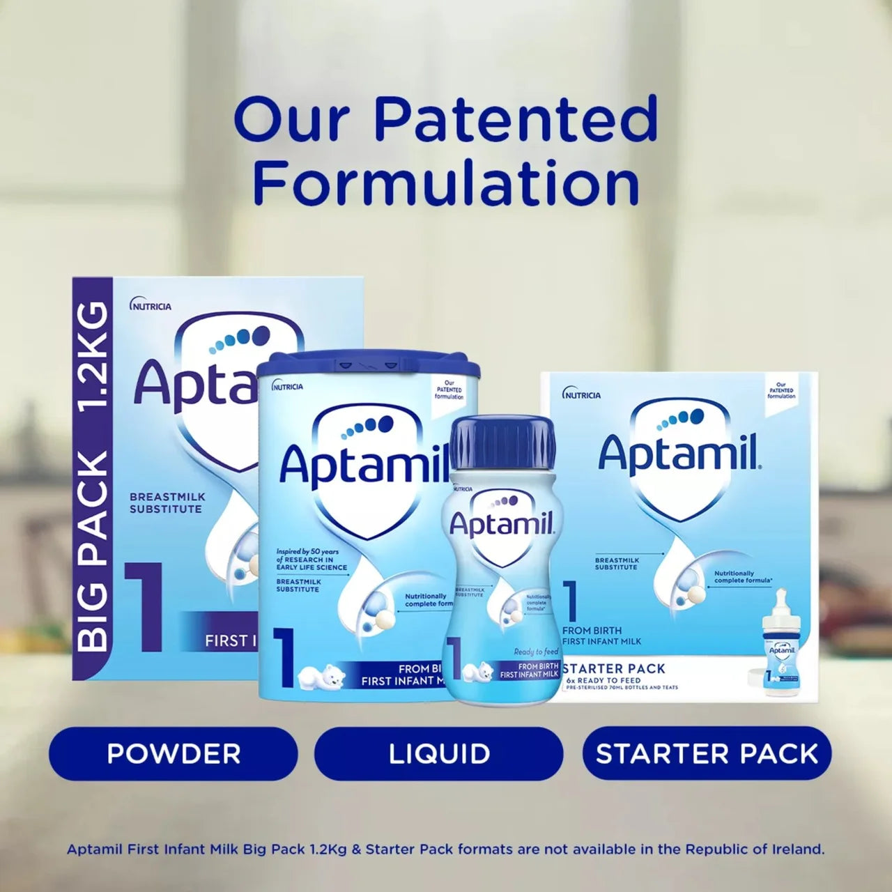 Aptamil 1 First Infant Baby Milk Formula Liquid Ready to Feed from Birth 1L