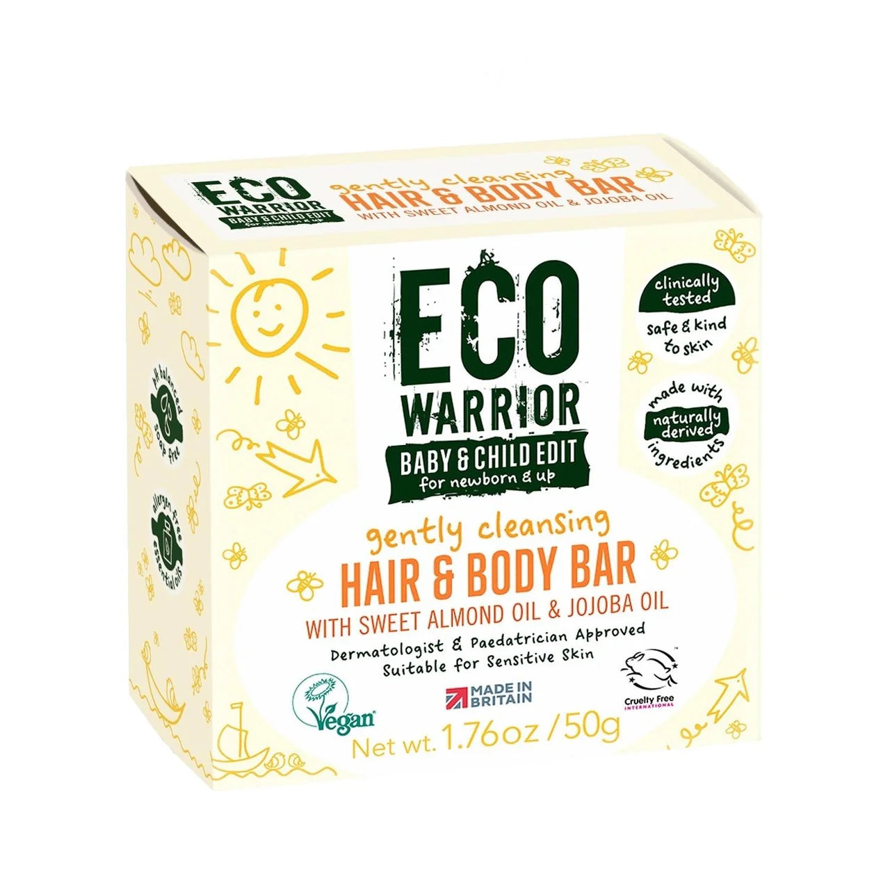 Eco Warrior Baby & Child Gently Cleansing Hair & Body Soap Bar 50g