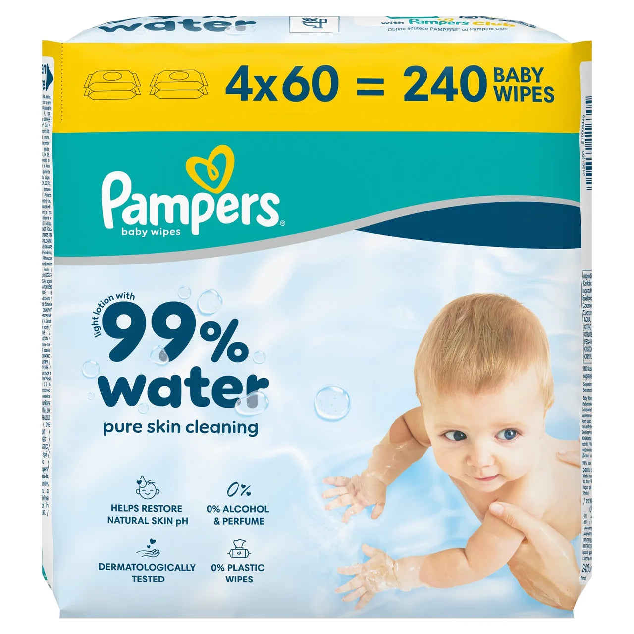 Pampers 99% Water Wipes 240 per pack
