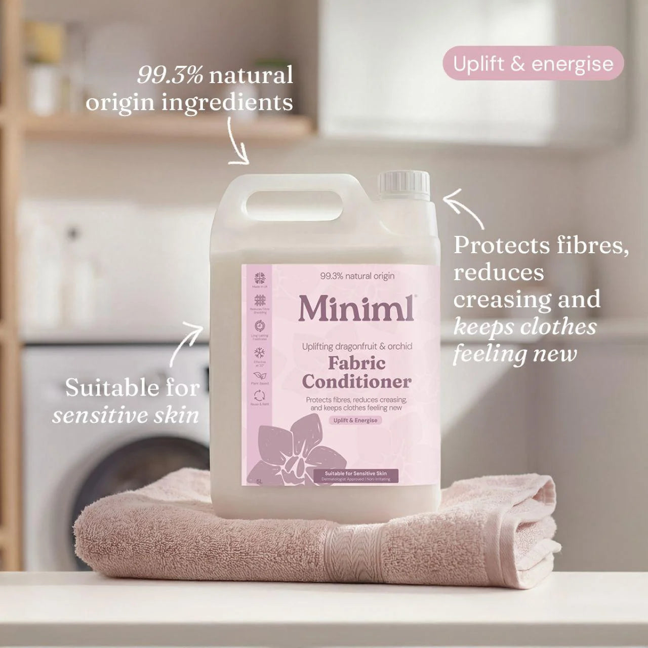 Miniml Fabric Conditioner Pink Dragonfruit & Orchid Refill 5L