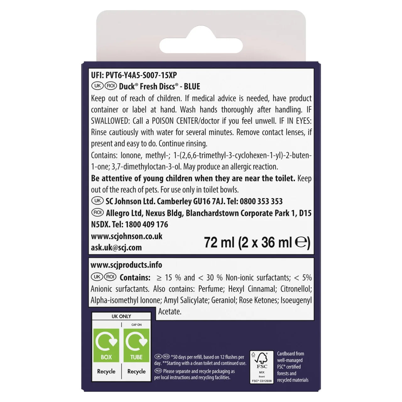 Duck Toilet Fresh Disc Duo Refills Blue 2 x 36m
