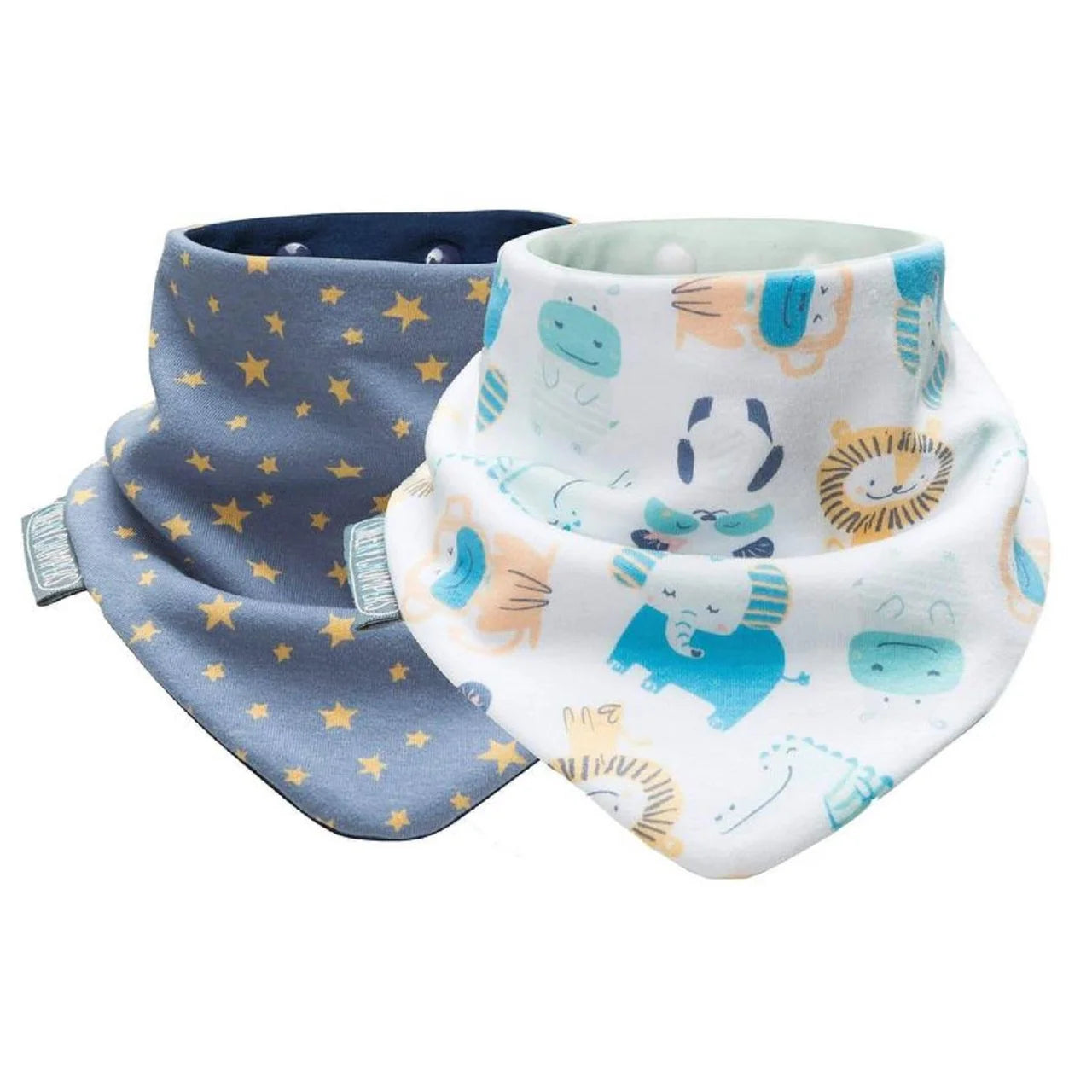 Cheeky Chompers Neckerbib 2 pack Animals & Stars 2 per pack