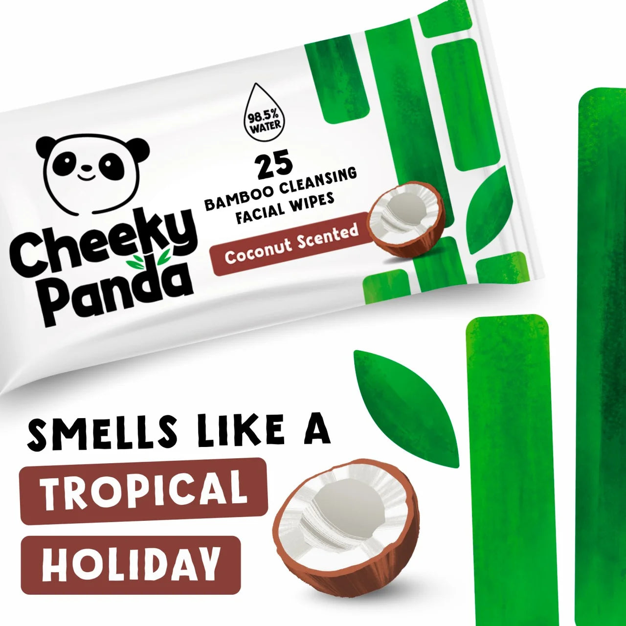 Cheeky Panda Bamboo Coconut Facial Cleansing Wipes 25 per pack
