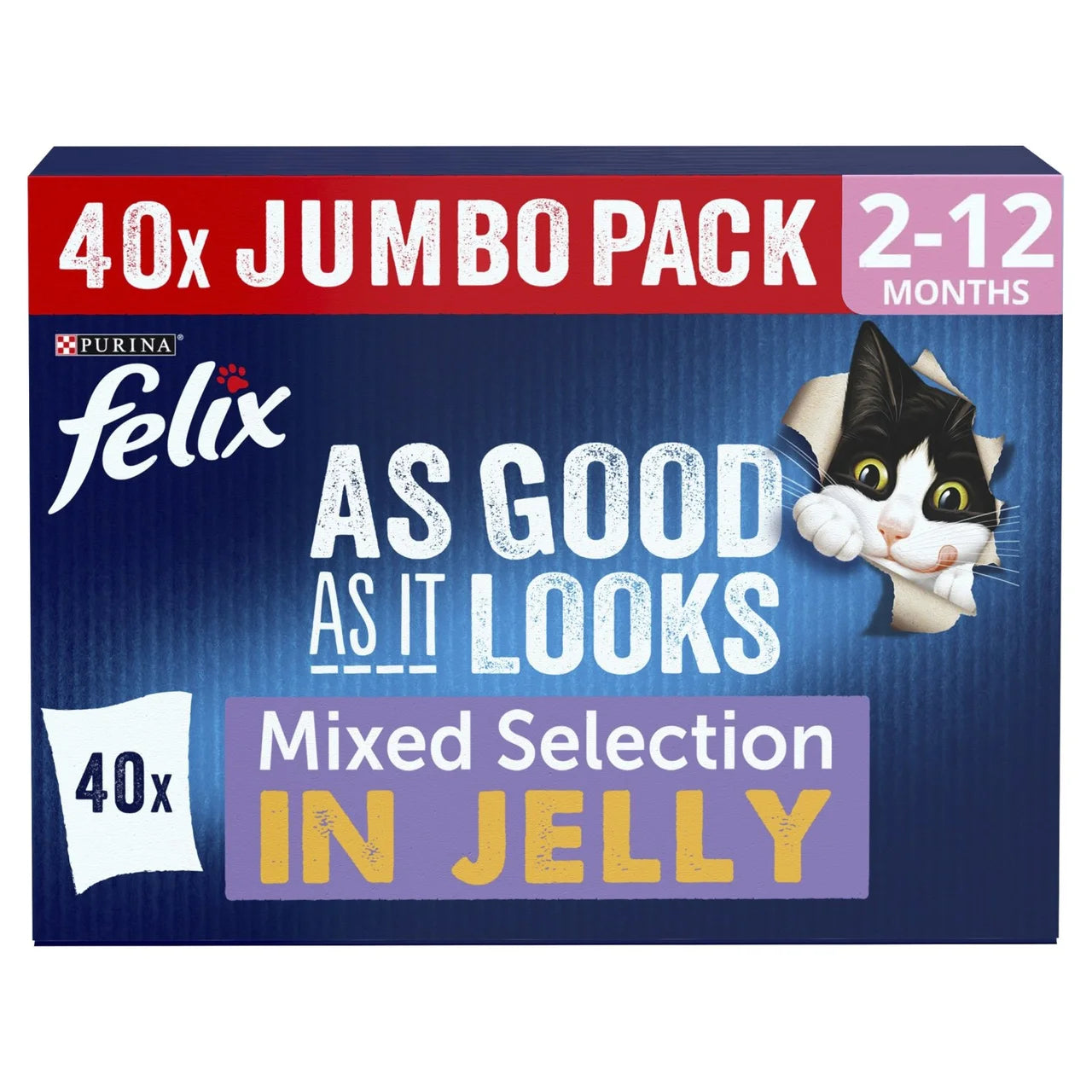 Felix As Good As it Looks Kitten Mixed in Jelly Wet Cat Food 40 x 85g