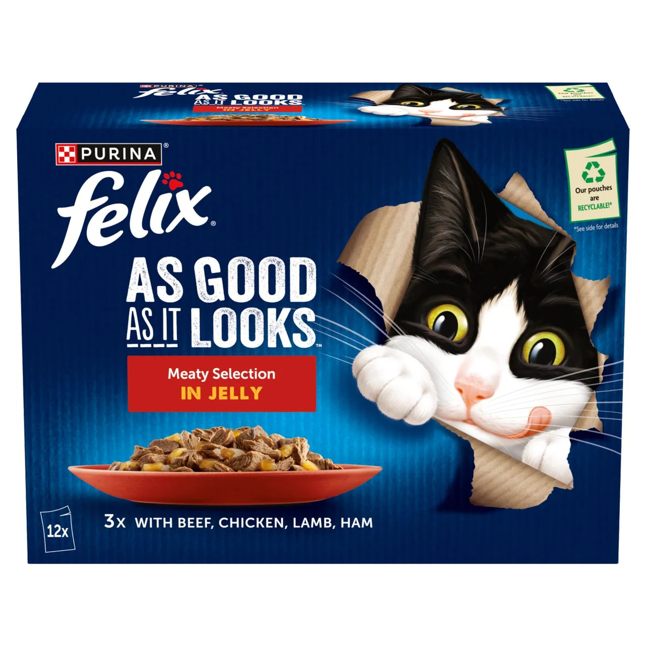 Felix As Good As it Looks Meaty Selection in Jelly Wet Cat Food 12 x 85g