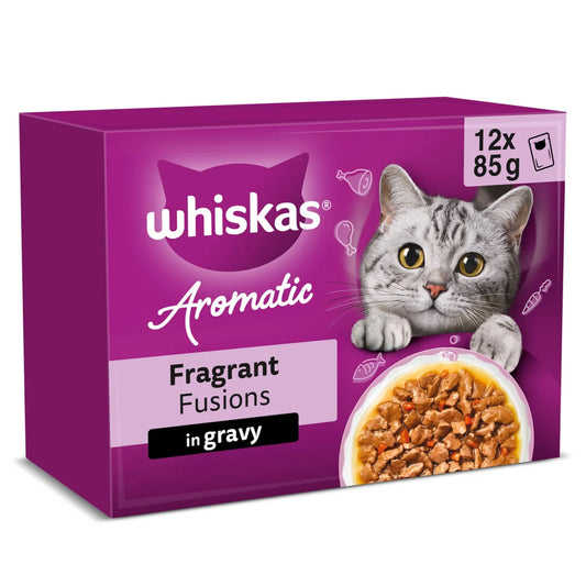 Whiskas 1+ Wet Cat Food Pouches Aromatic Fusion in Gravy 12 x 85g