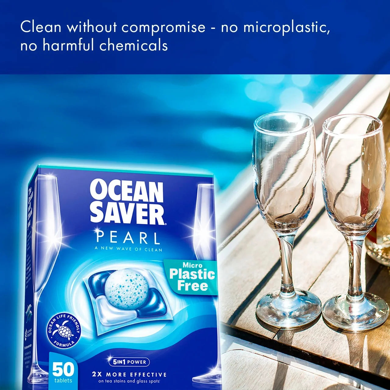 OceanSaver Pearl All in One 50 Plastic Free Dishwasher Tablets 50 per pack