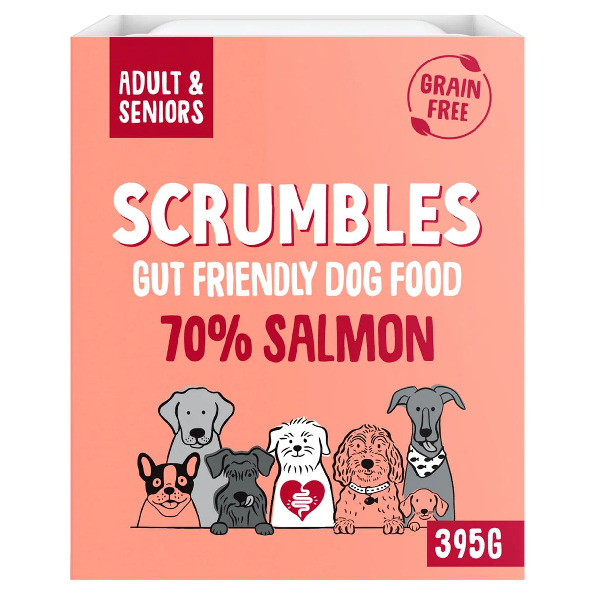 Scrumbles Wet Dog Food Pate, Grain Free Salmon 395g