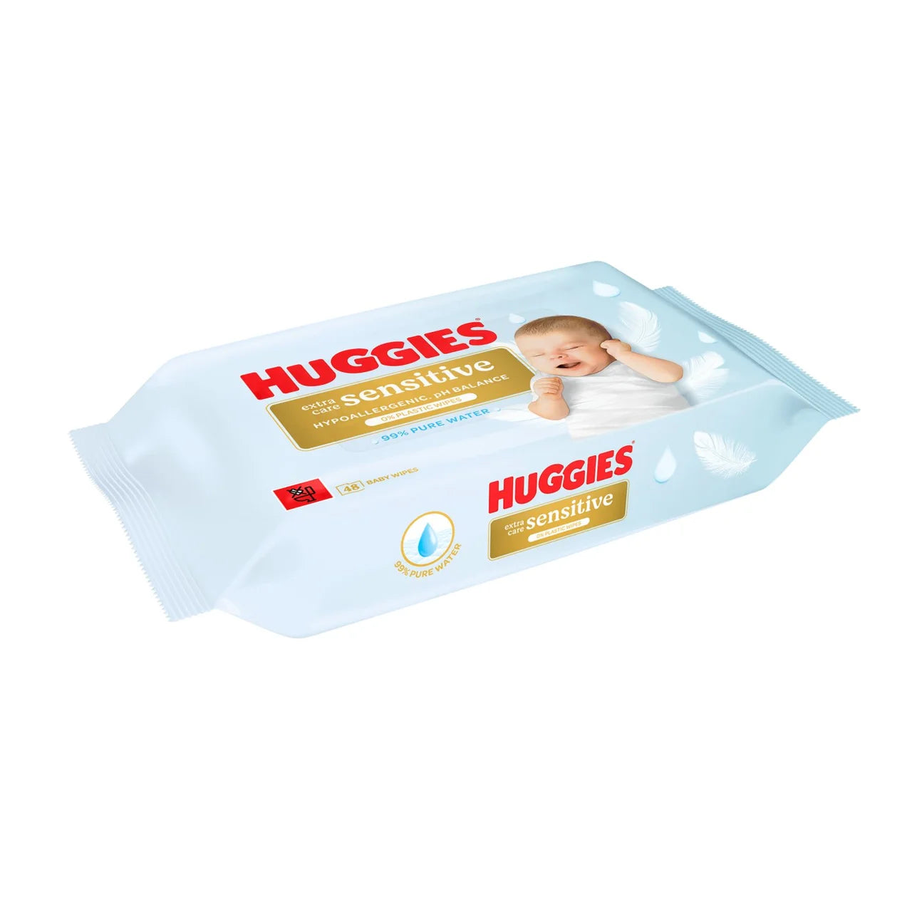 Huggies Pure Extra Care Sensitive Baby Wipes Single Pack 48 per pack