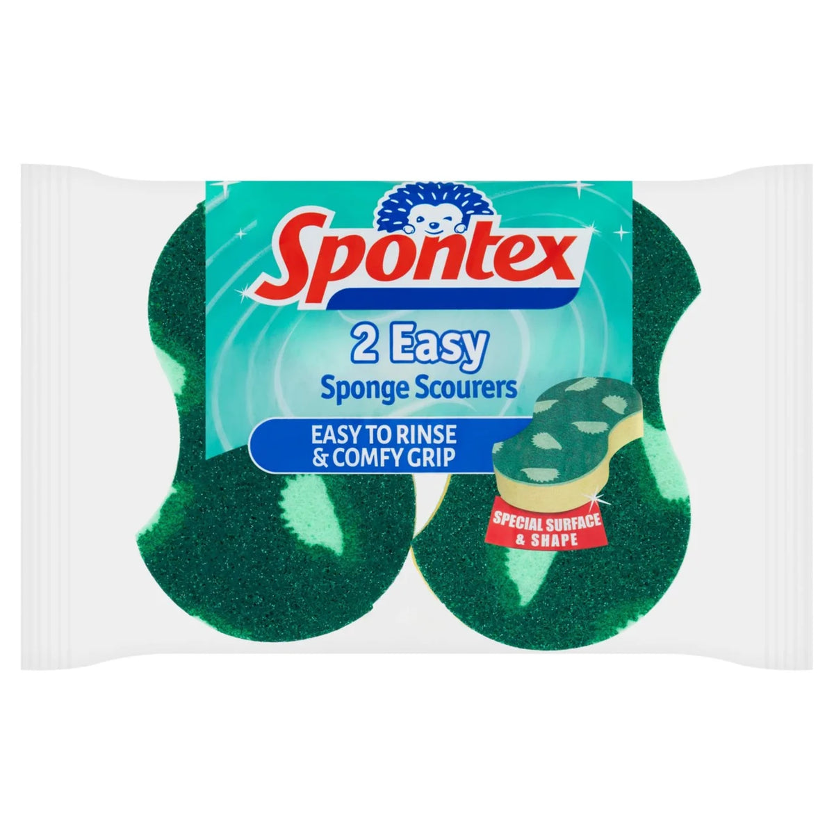 Spontex Easy - Sponge Scourers with Comfort Grip 2 per pack