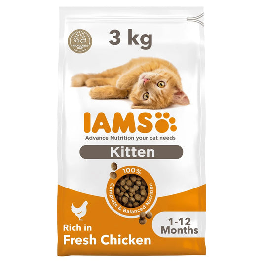 IAMS 1-12 Months Kitten Dry Cat Food Chicken 3kg