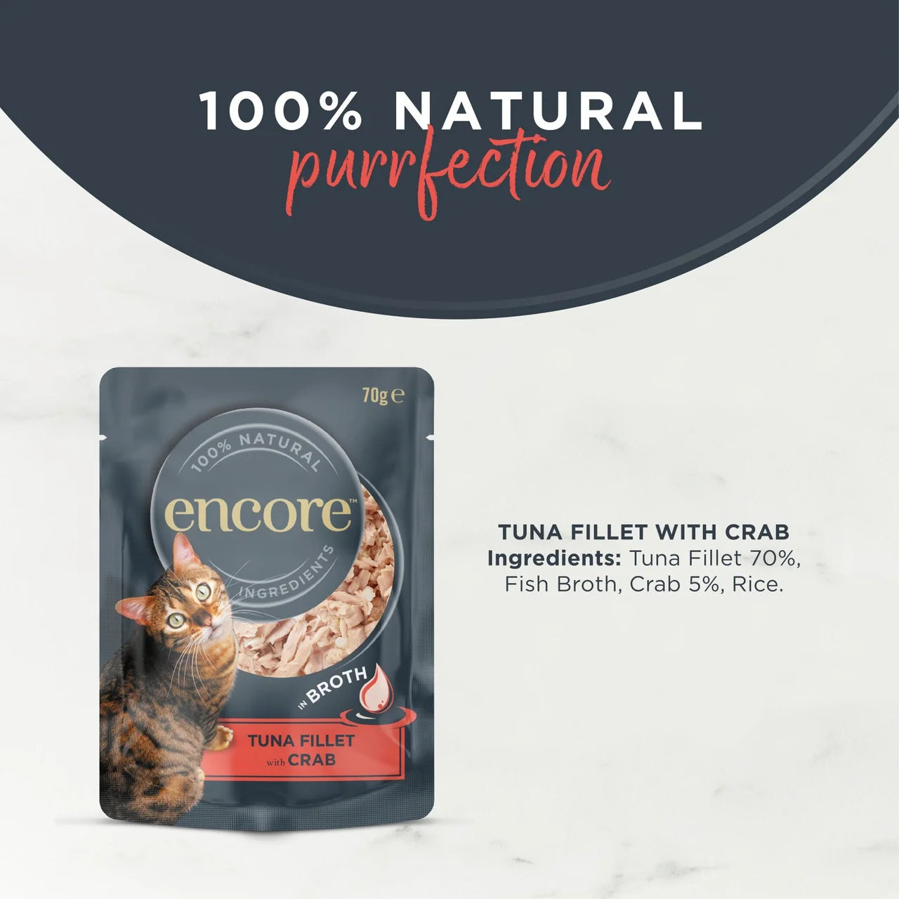 Encore Cat Tuna Fillet with Crab in Broth 70g