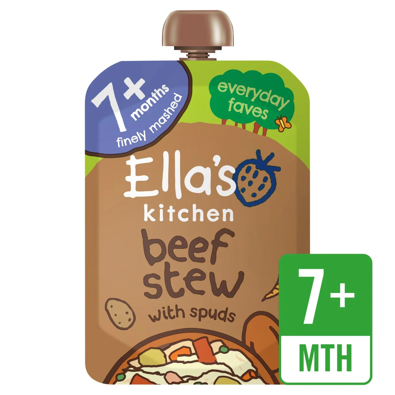 Ella's Kitchen Beef Stew Baby Food Pouch 7+ Months 130g