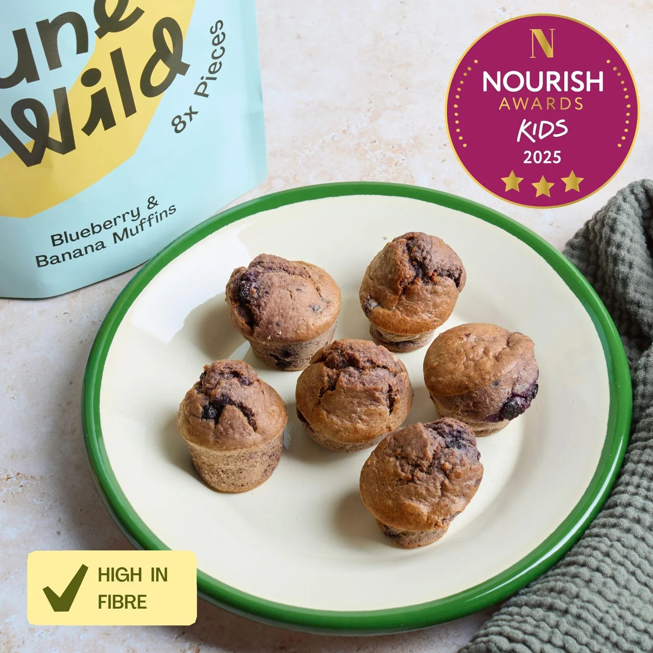 Lune & Wild Handmade Blueberry & Banana Muffins 9+ Months 200g