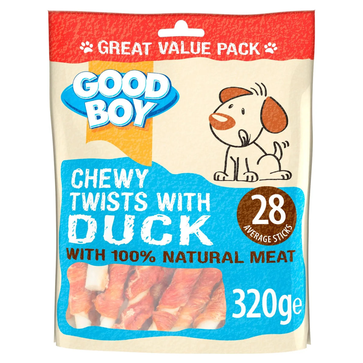 Good Boy Chewy Twists with Duck Dog Treats 320g