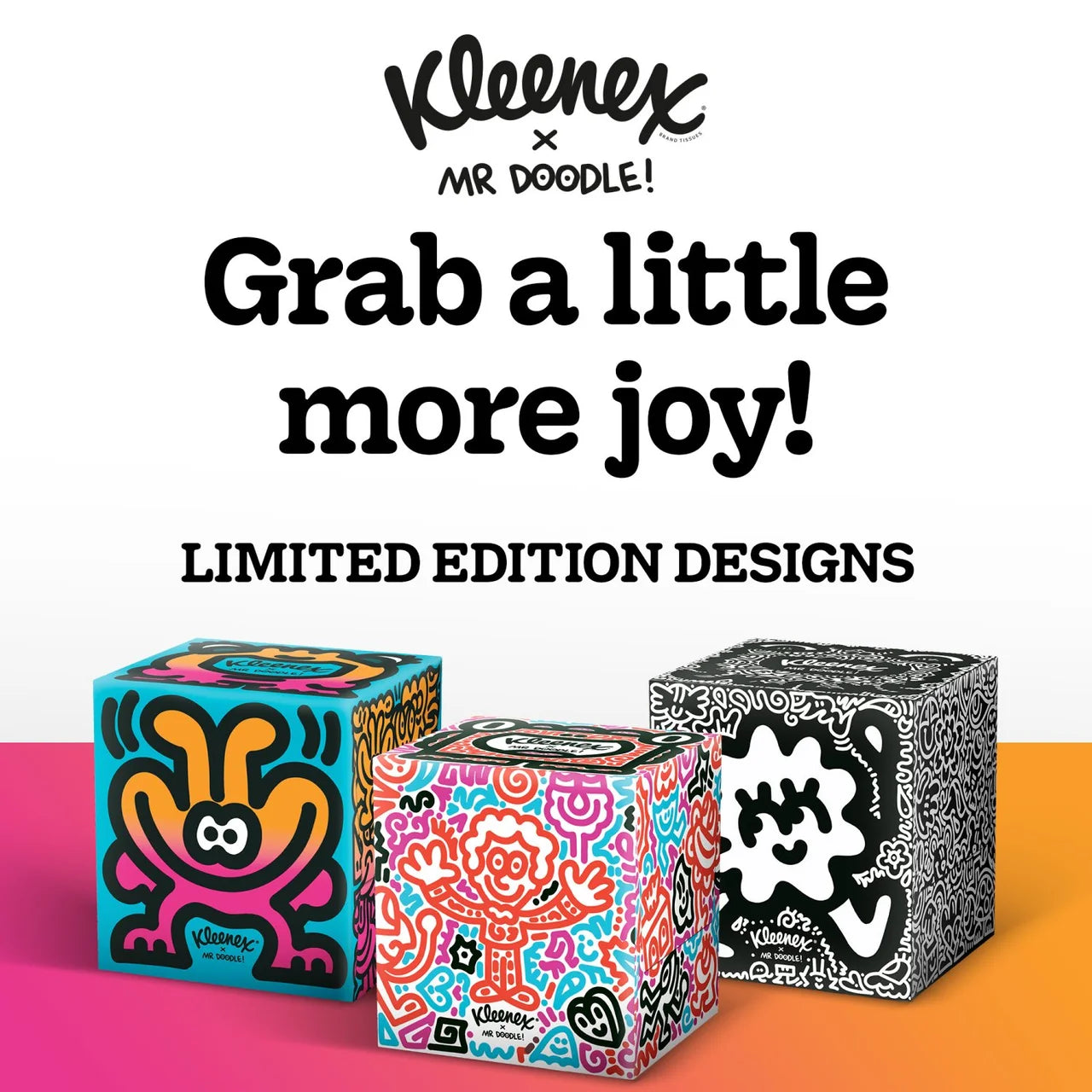 Kleenex Tissues Mr Doodle Design Cube Limited Edition 48 per pack