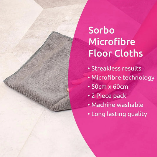 Sorbo Microfibre Floor Cloth 50 x 60 cm - 2pk