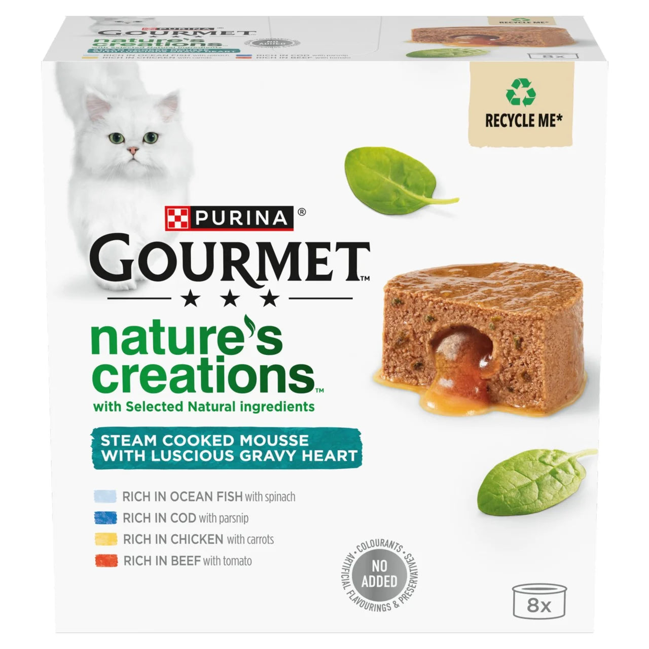 Gourmet Nature's Creations Gravy Heart Chicken Ocean Fish Wet Cat Food 8 x 85g
