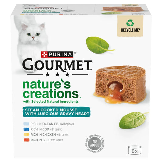 Gourmet Nature's Creations Gravy Heart Chicken Ocean Fish Wet Cat Food 8 x 85g