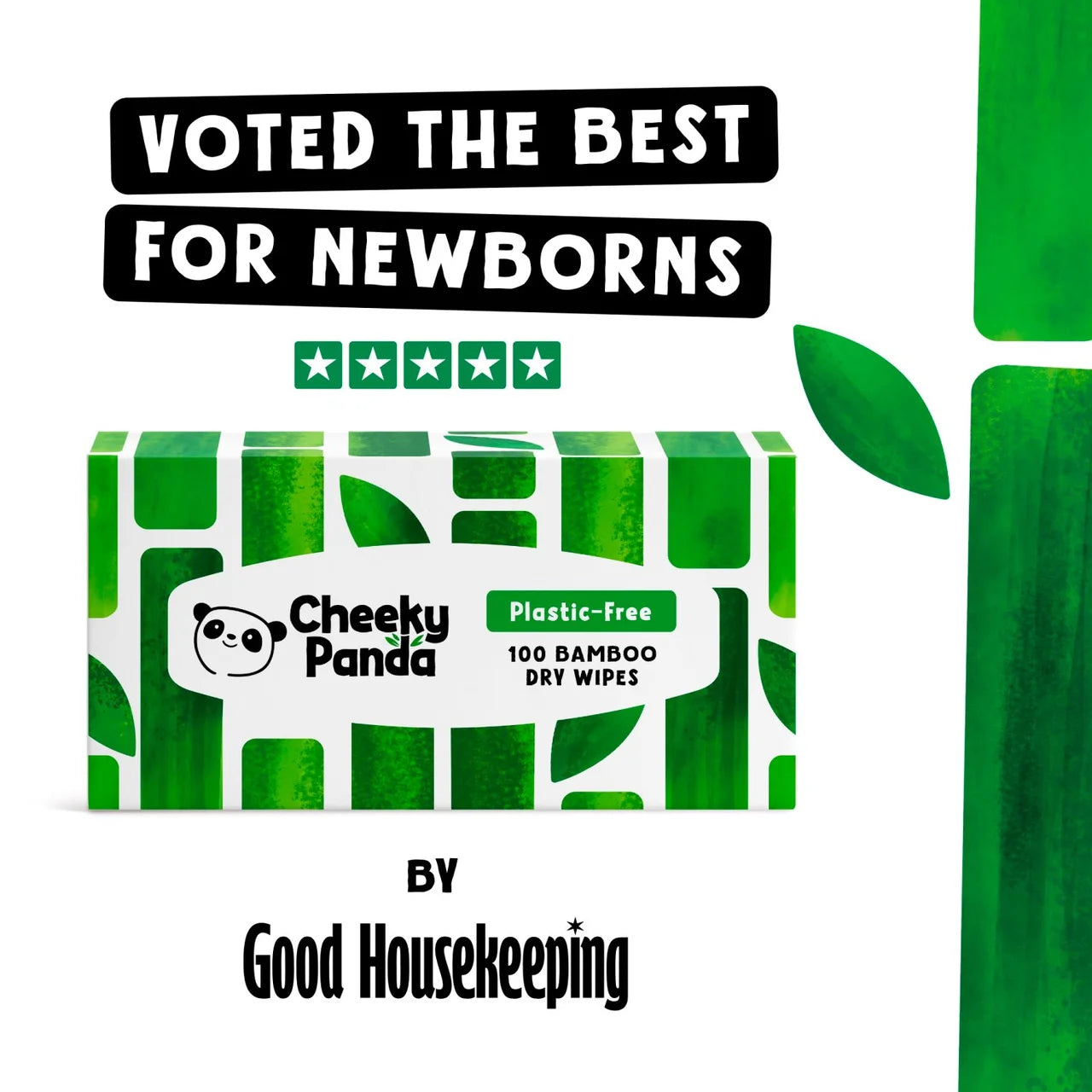 Cheeky Panda Bamboo Dry Wipes 100 per pack