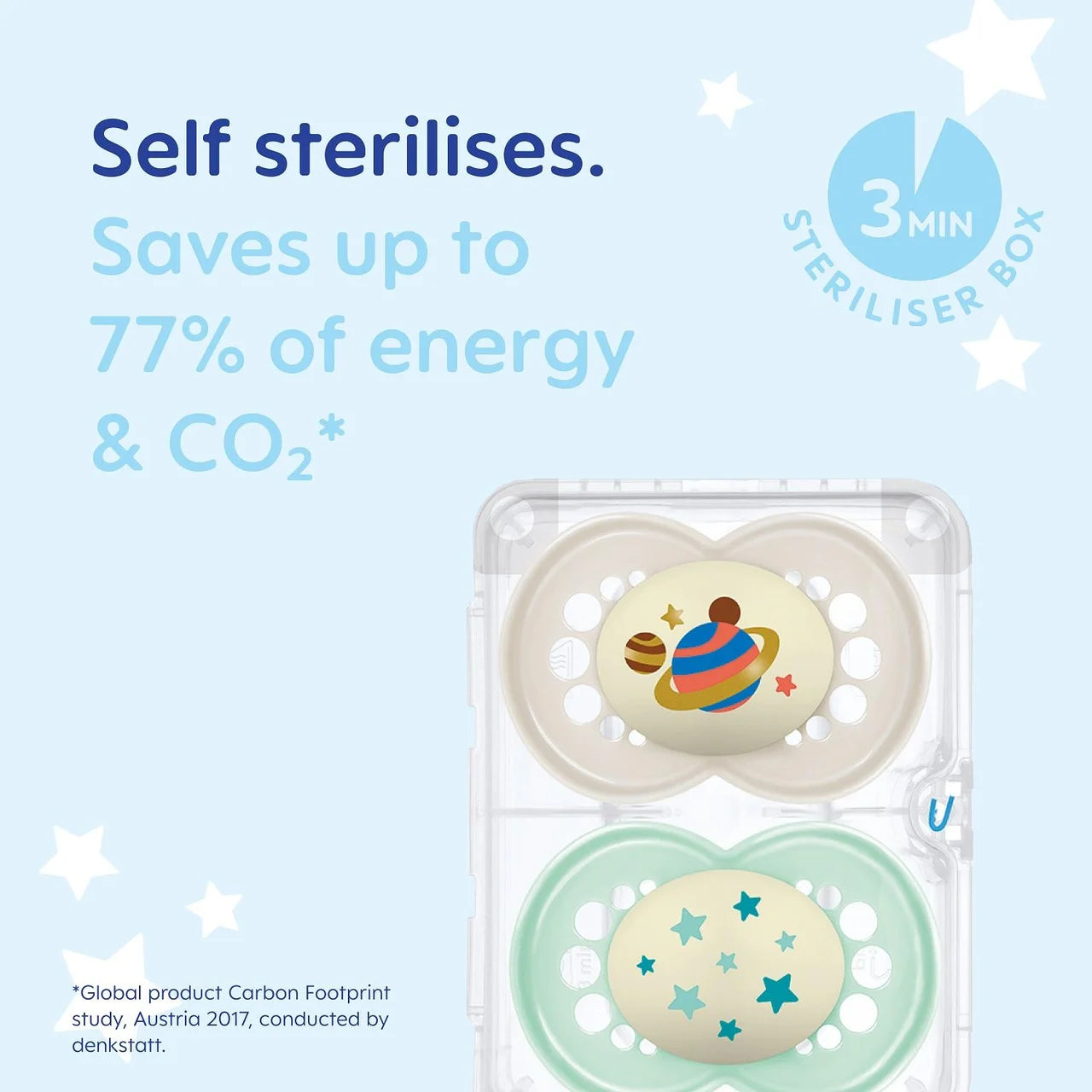 MAM Night Astro 18-36m Soother 2pk