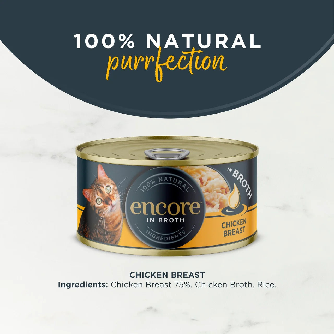 Encore Natural Wet Cat Food Tin Chicken Breast in Broth 70g