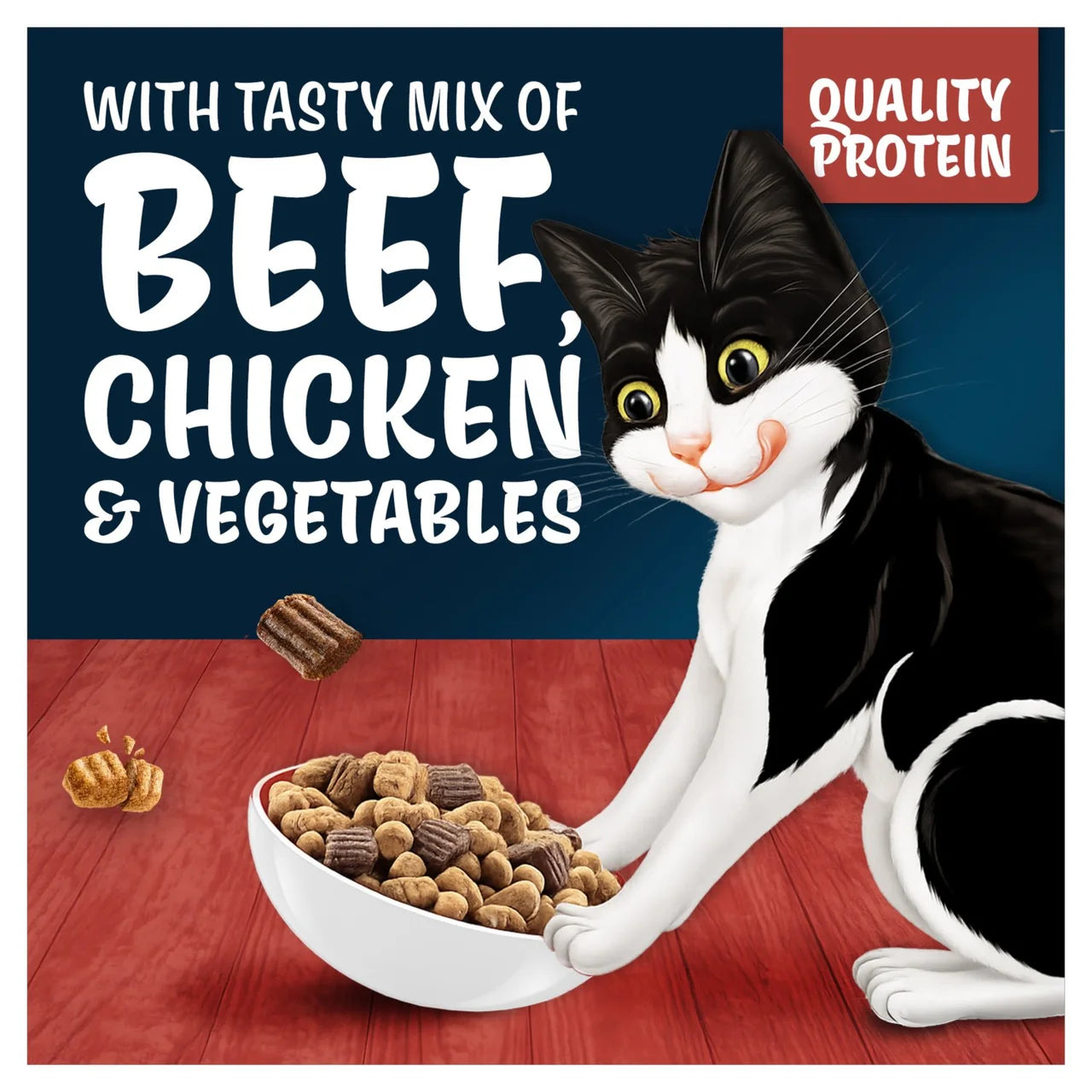 Felix Doubly Delicious Beef Chicken & Vegetables Dry Cat Food 2kg