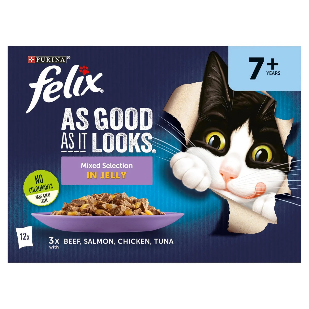 Felix As Good As it Looks Senior 7+ Mixed in Jelly Wet Cat Food 12 x 85g