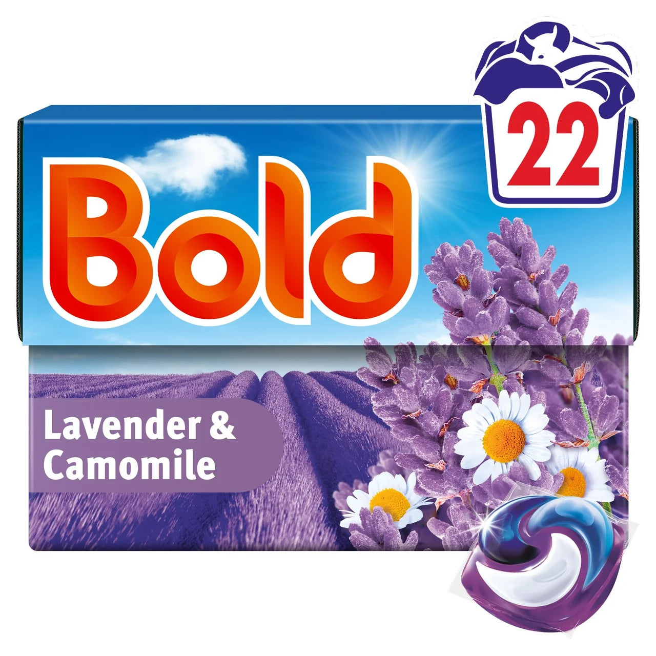 Bold 3in1 Pods Washing Capsules Lavender & Camomile 22 Washes