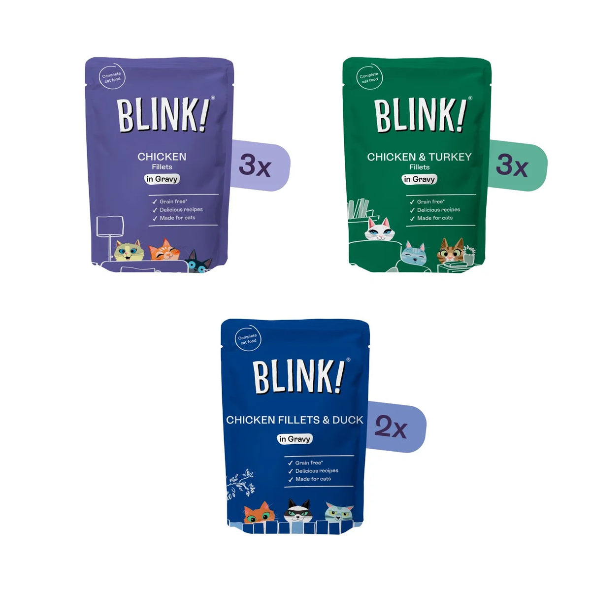 Blink! Chicken Fillets Selection In Gravy Multipack 8 x 85g