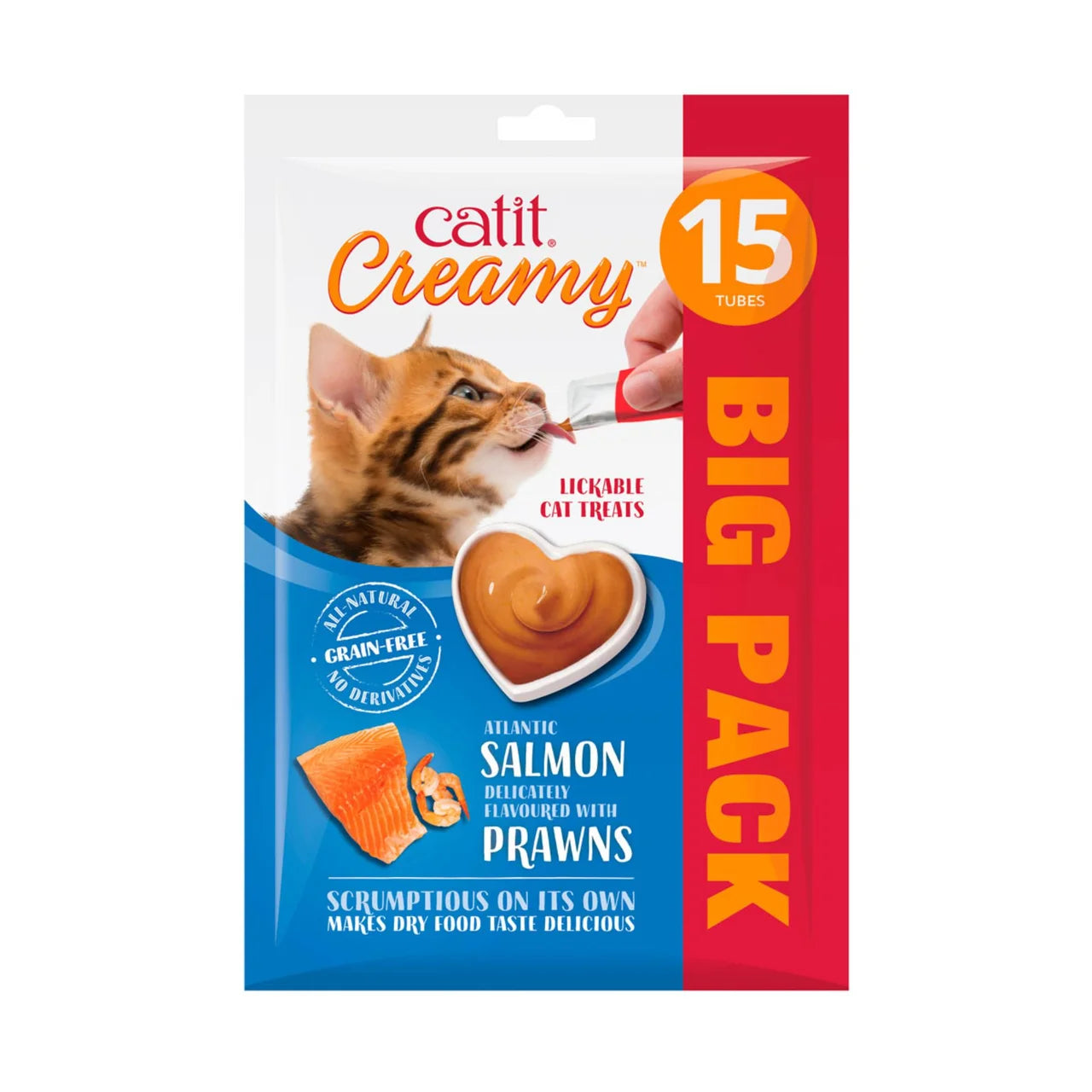 Catit Creamy Salmon & Prawn Cat Treat 15 x 10g