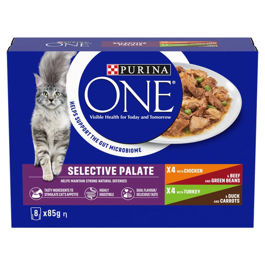 Purina One Mini Fillets Selective Palate Wet Cat Food 8 x 85g