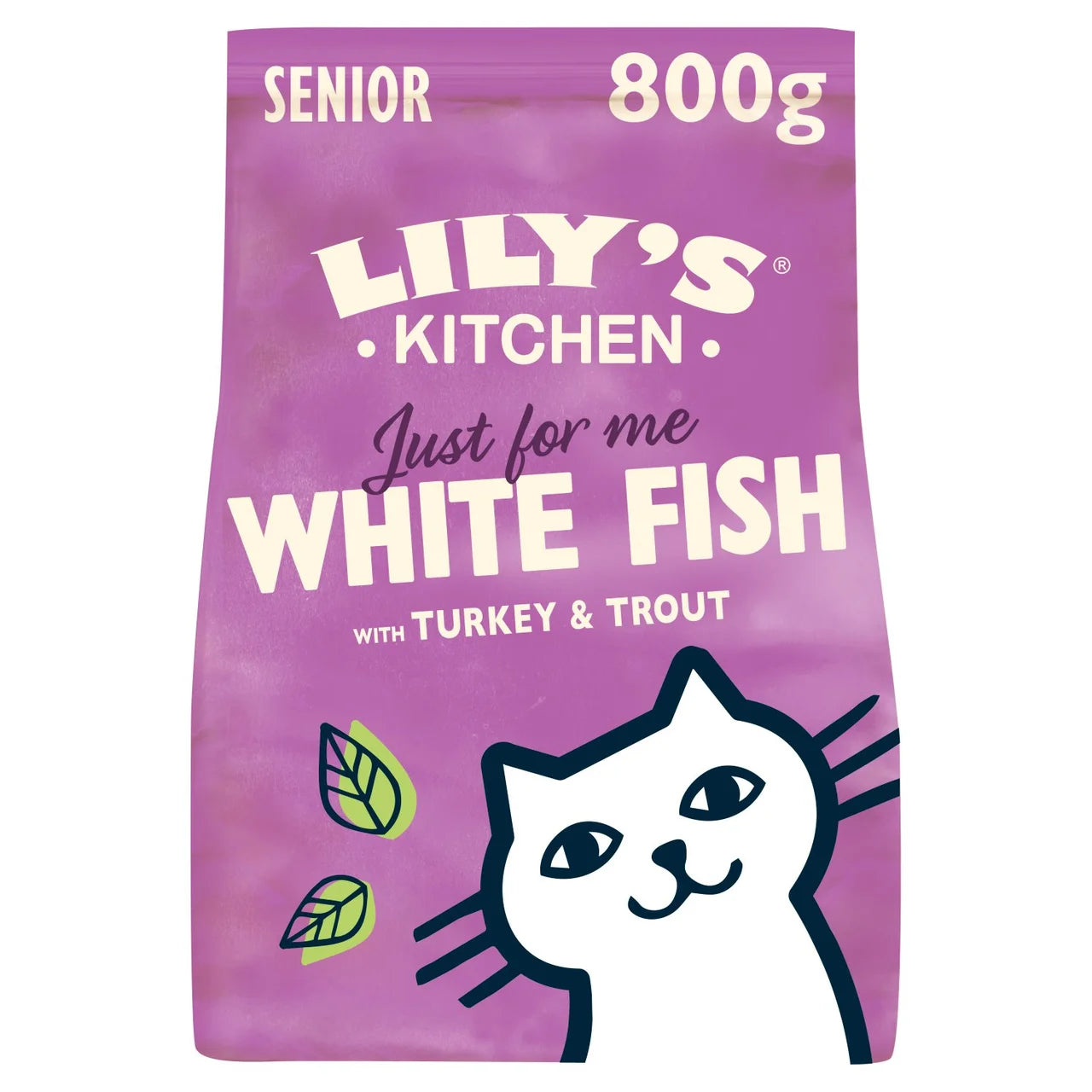 Lily's Kitchen Cat White Fish &Turkey Senior Recipe Dry Food 800g