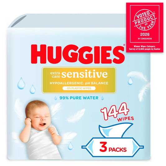 Huggies Pure Extra Sensitive Baby Wipes Triple 3 x 48 per pack