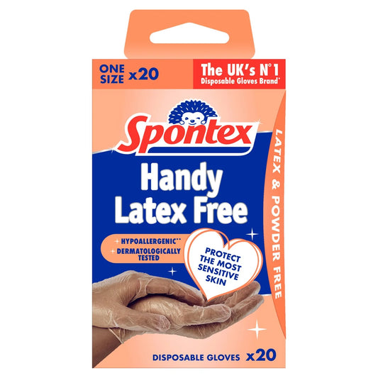 Spontex Sensitive Vinyl Disposable Gloves Latex Free 20 per pack