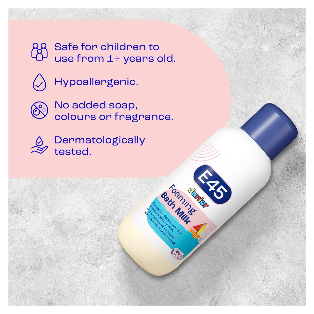E45 Dermatological Junior Foaming Bubble Bath Milk - Baby & Kids Wash 500ml