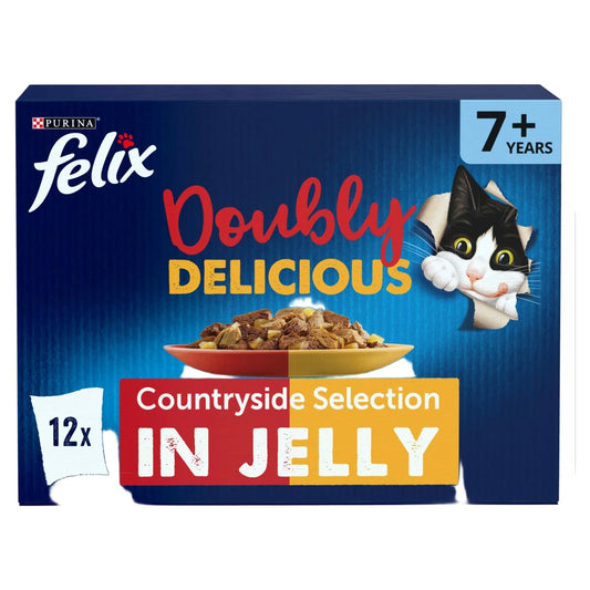 FELIX Doubly Delicious 7+ Countryside Selection in Jelly Wet Cat Food 12 x 85g
