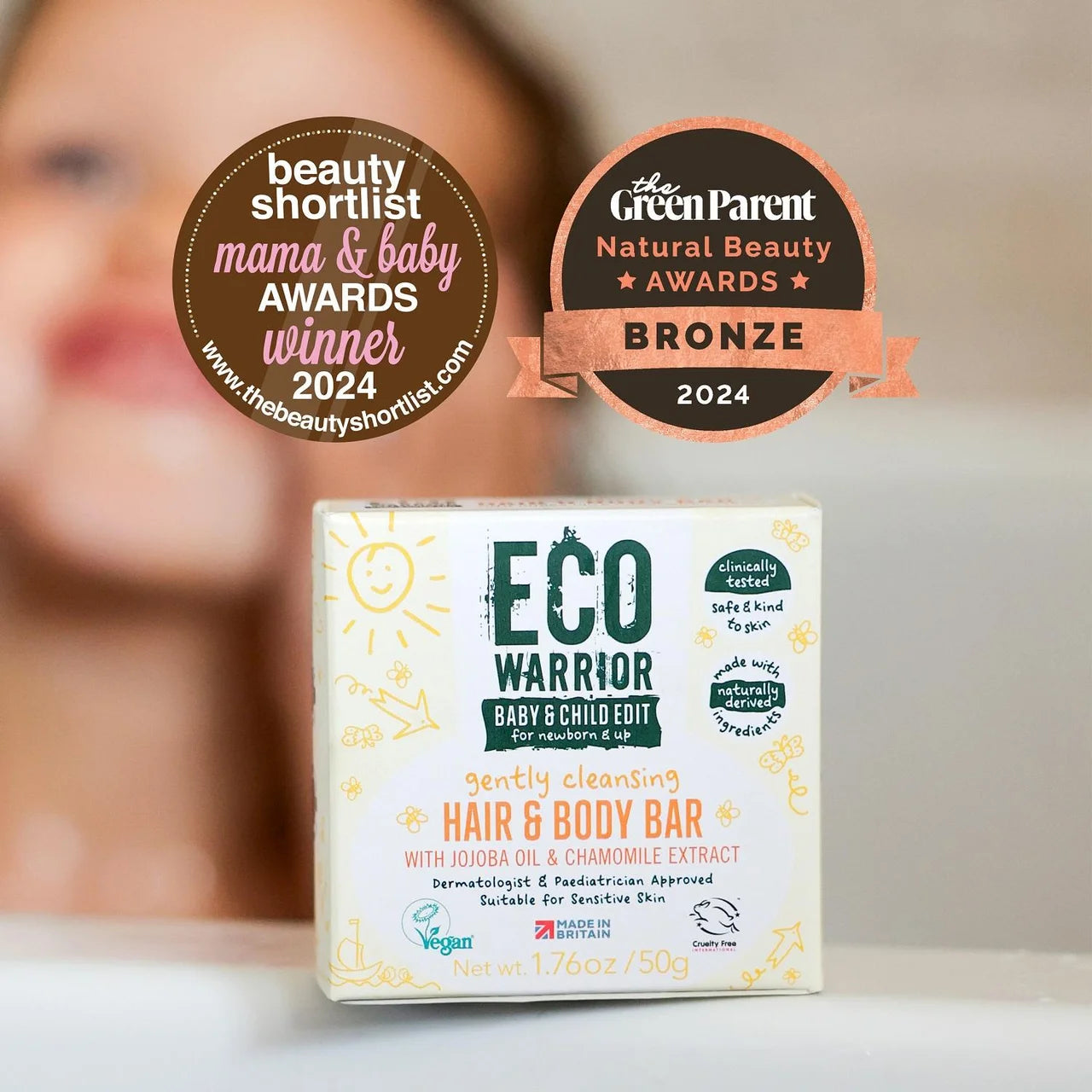 Eco Warrior Baby & Child Gently Cleansing Hair & Body Soap Bar 50g