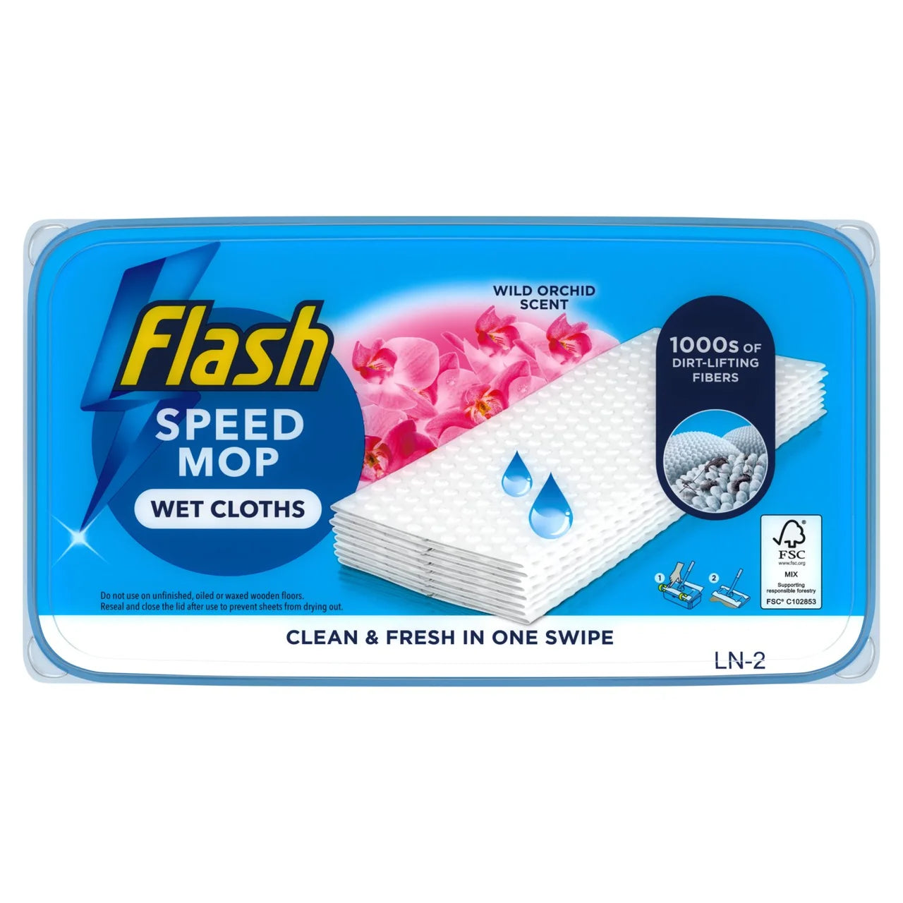Flash Speed Mop Wet Cloth Multi-Surface Refills Wild Orchid 10 per pack