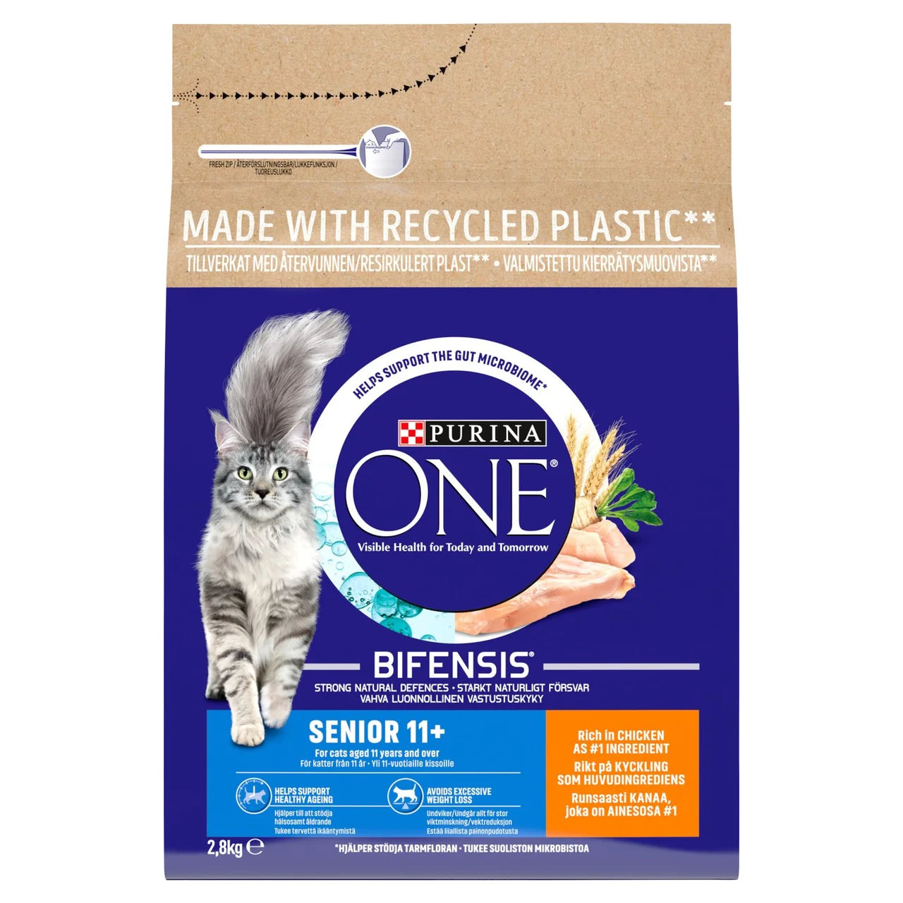 Purina One Senior 11+ Chicken Dry Cat Food 2.8kg