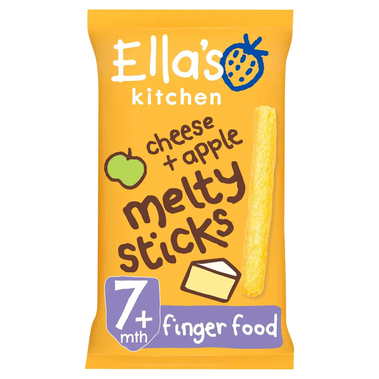 Ella's Kitchen Cheese & Apple Organic Melty Sticks Baby Snack 7+ Months 16g