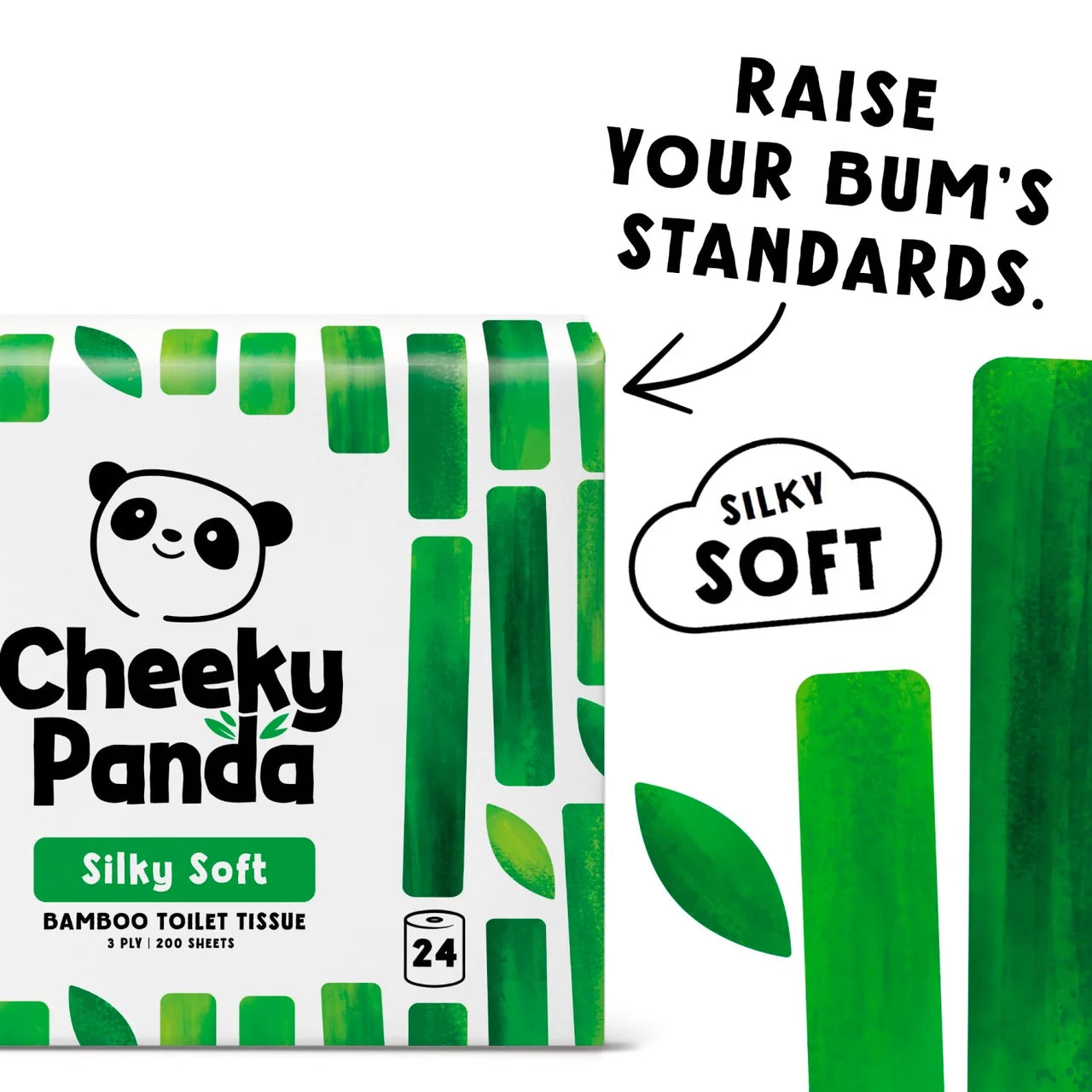 Cheeky Panda Silky Soft Bamboo Toilet Paper 24 per pack