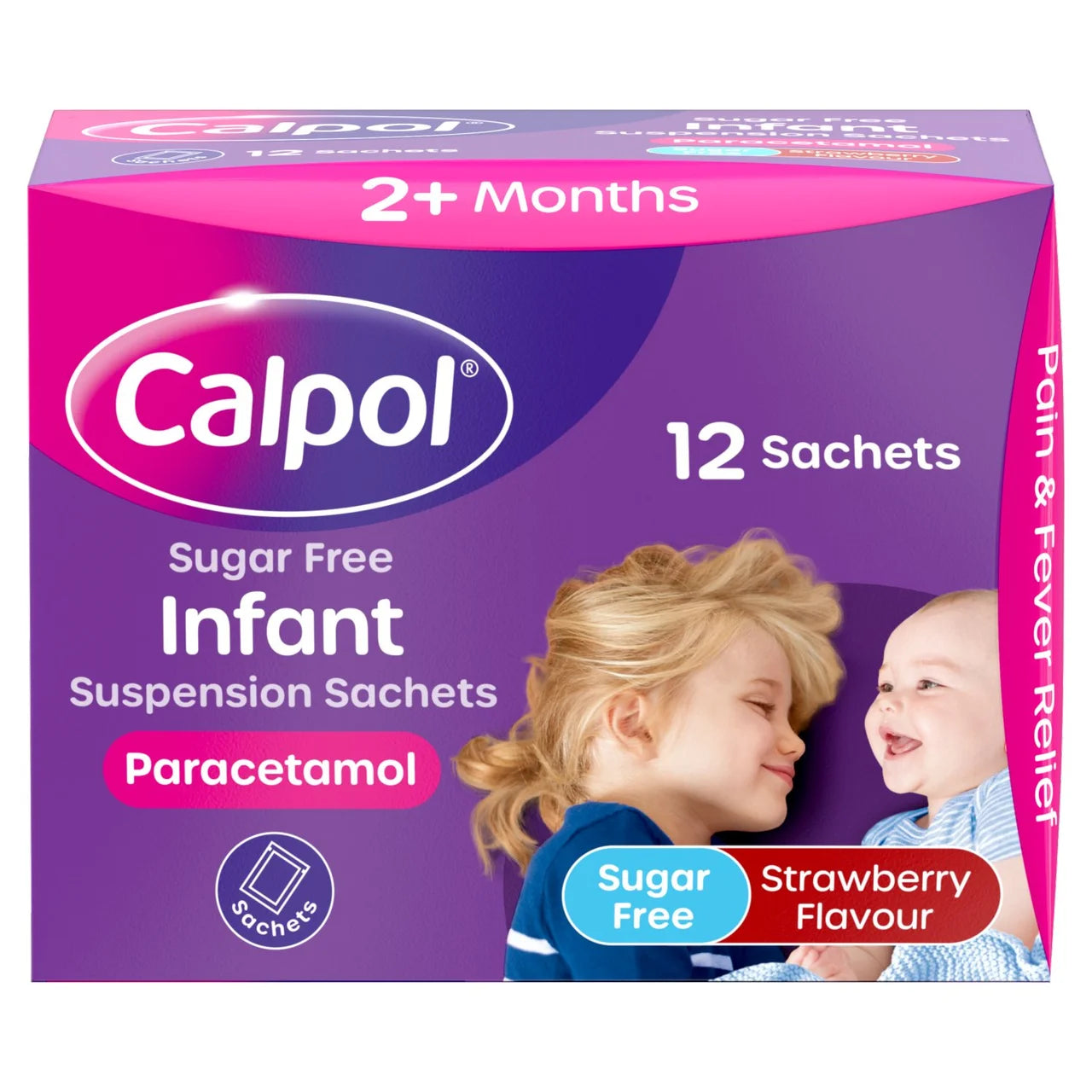 Calpol Infant Sugar Free Suspension Sachets Strawberry 2+ Months 12 per pack