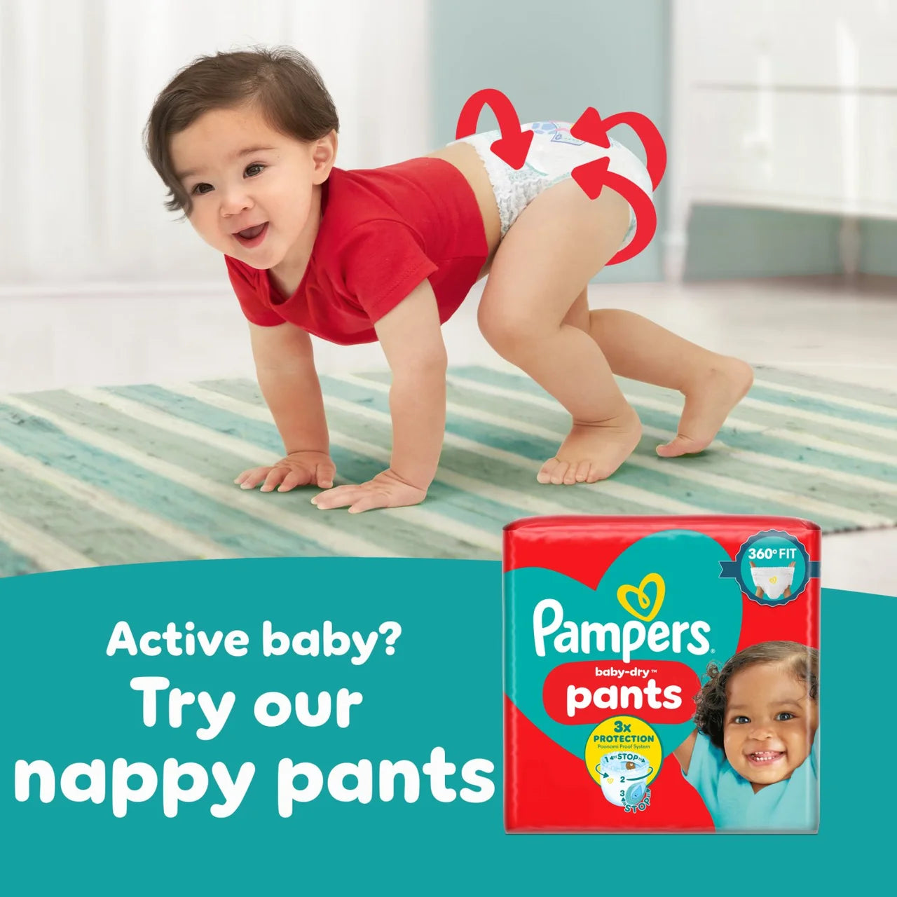 Pampers Baby-Dry Nappies, Size 4 (9-14kg) Jumbo+ 84 per  Pack